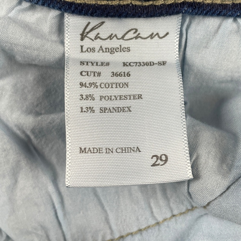 KanCan Jeans Women 29 Blue KC7330D-SF Wide Leg High Rise Dark Wash Denim Stretch - Picture 4 of 9